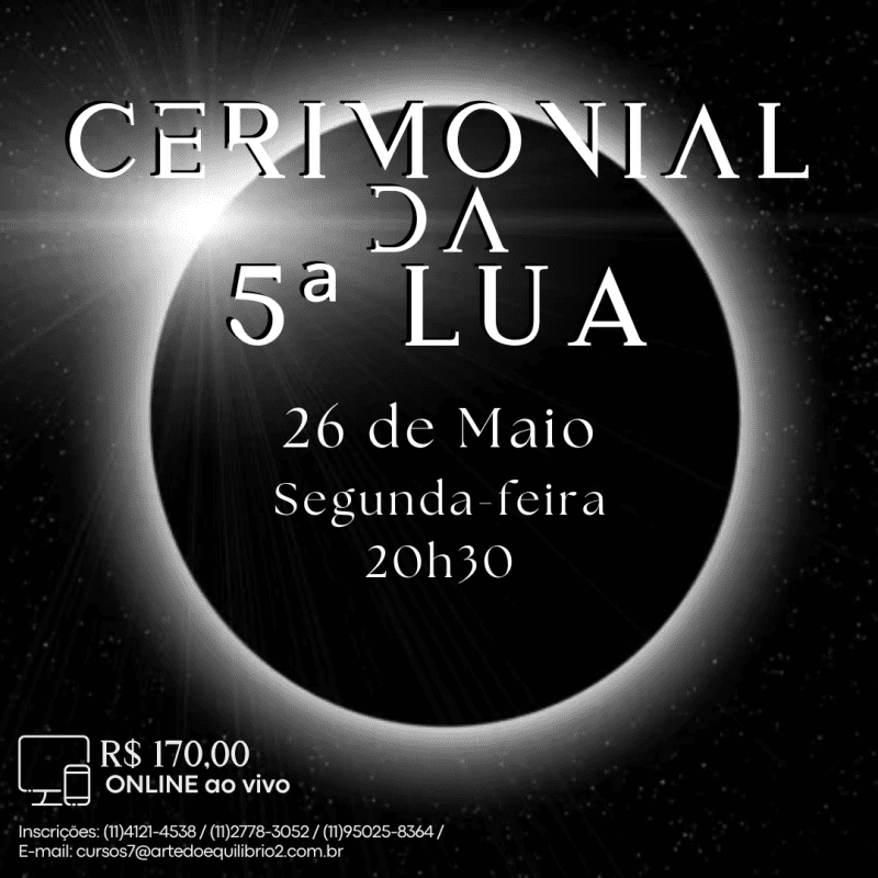 Curso Online e ao Vivo: Cerimonial da 5ª Lua (Maio)